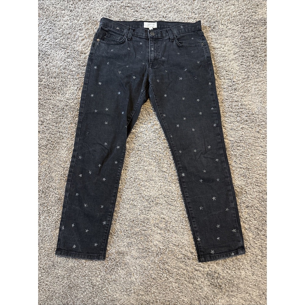 Current Elliott‎ Star Print Black Jeans Size 33x27